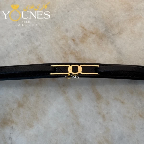 دستبند طلا چرم مردانه L190